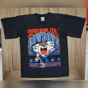 Vintage 90s Superbowl XXVIII 28 Dallas  Cowboys 1993 Champions Taz 🏆 Shirt